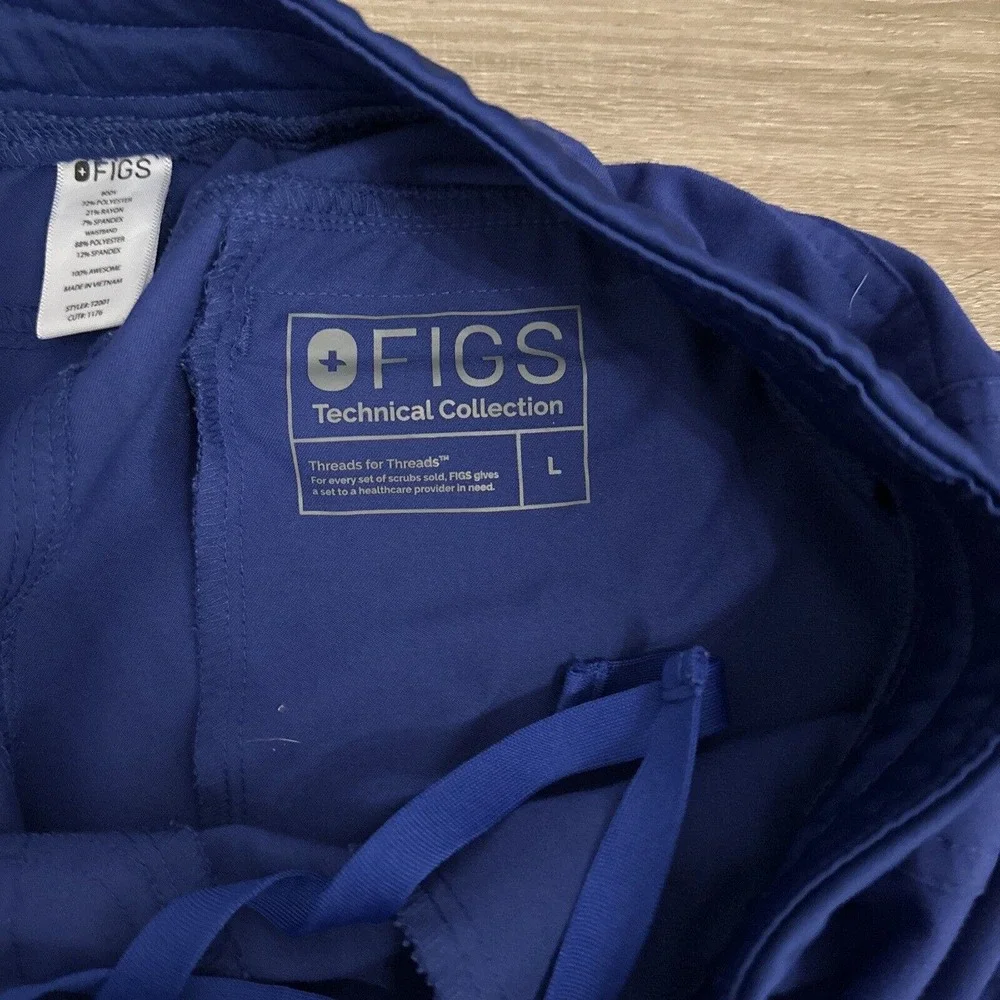 FIGS Pants Men's Large‎ Blue Axim Cargo Scrub Double Pocket T2001